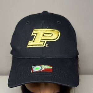 Purdue Black Cap with Gold 'P' Logo